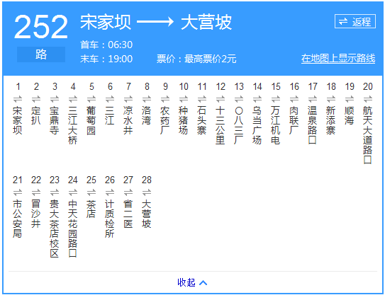 貴陽(yáng)公交252路路線示意圖