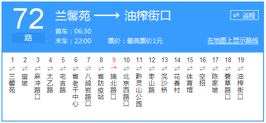 貴陽(yáng)公交72路路線示意圖